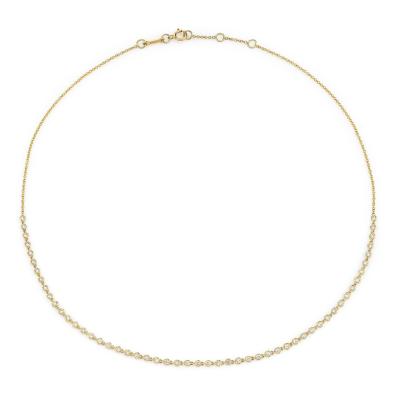 China Romantic CZ Frame Link Necklace, 925 Sterling Silver 14k Gold Plated Women Charm Necklace for sale