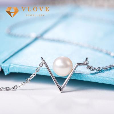 China CLASSIC High Quality Fashion Real Pearl Jewelry Set Jewelry 925 Sterling Silver Pendant Necklace for sale