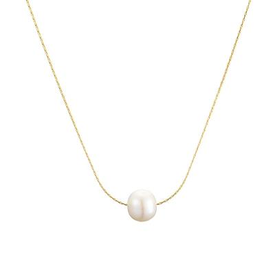 China CLASSIC Women Freshwater Pearl Drop Necklace, Girls Round Oval Pearl Pendant 925 Sterling Silver 14k/18k Plated Personalized Necklace for sale