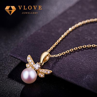 China Fashion Cute Design 925 Sterling Silver Necklace Pearl Pendant Jewelry for sale