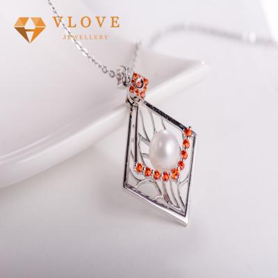 China TRENDY china fashion women jewelry pearl 925 sterling silver pendant necklace wholesalers for sale