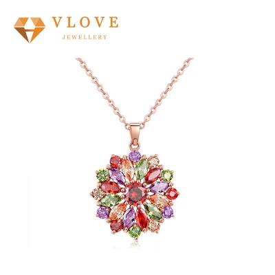 China CLASSIC Women Jewelry Wholesale Products Sterling Silver Color Gemstone Chain Necklace From China for sale