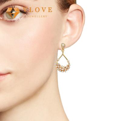 China Trendy Style Latest Fashion Women Wedding Group Sterling Silver Dangle Earrings for sale