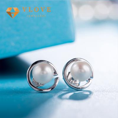 China CLASSIC wholesale elegant freshwater jewelry 925 sterling silver pearl earring china fashion pearl stud for women wedding for sale