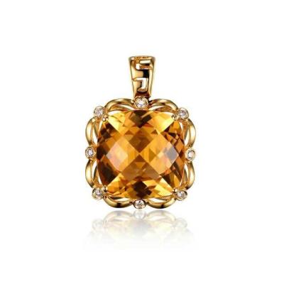 China VLOVE Jewelry Maker New Design Big Stone 18k Real Gold CLASSIC Pendant Necklace for sale