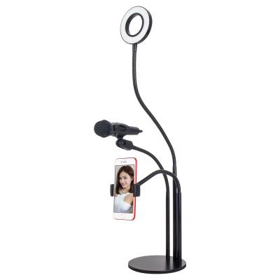 China Hot Selling 3 ABS Factory Small Modes USB Light Foldable Rechargeable Makeup Desktop Selfie Ring Light Desktop Table With Stand for sale