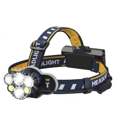 China Amazon T6 Camping Hot Sale 8 LED Headlight + COB USB Charging Outdoor High Light Headlight for sale