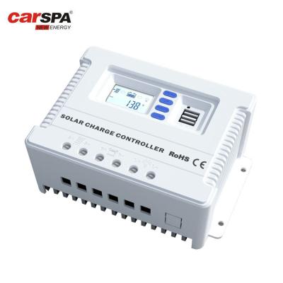 China regulador blanco auto de la carga de la energía solar del interruptor 30A PWM de 12V 24V en venta