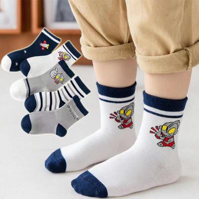 China Wholesale Cheap QUICK DRY Fashion Robot Dinosaur Pattern Children Cotton Cartoon Socks For 1-3/3-5/6-8/9-12 Years Old Kids Girls Girls boys for sale