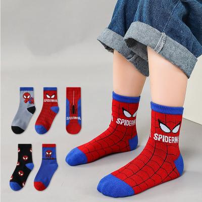 China Hot Sale QUICK DRY Funny Happy Boys Bangs Kids Red Cartoon Superhero Bangs Kids Cotton Crew Slouch Breathable Socks for sale