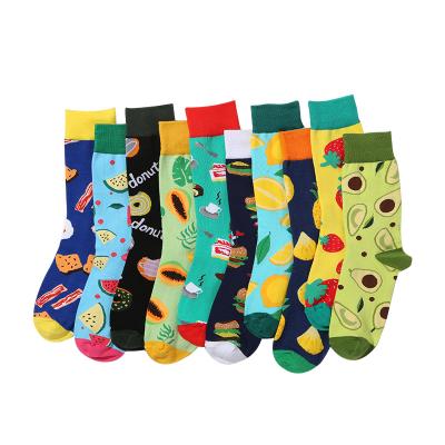 China Fashion QUICK DRY Men's Medium Cotton Jacquard Couples Men Sock Funny Novelty Fruit Cute Knitted Sock Women for sale