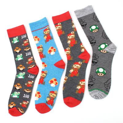 China Fashion Antibacterial High Quality Cotton Happy Anime Cartoon Socks Donkey Kong Meias Men Women Sport Mario Crew Colorful Funny Socks for sale