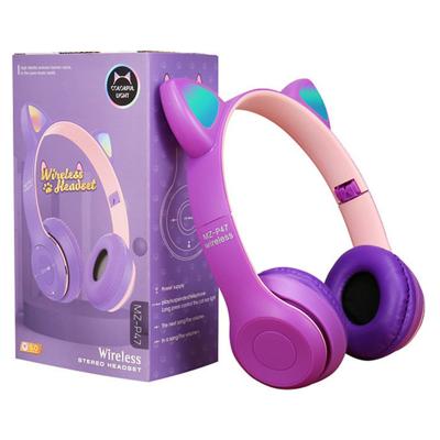 China 2021 Earphone Game Cat Ear Headphones Christmas Gift HOT Noise Canceling LED Lights Cute Headphone Cartoon Wireless Earbuds For Kids for sale