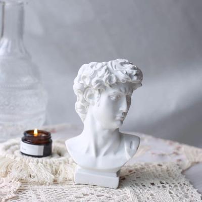 China Minimalist David Statue Greek Sculpture Resin Vases Resin Crafts Plaster David Pen Holder Makeup Brush Storage Bucket for sale