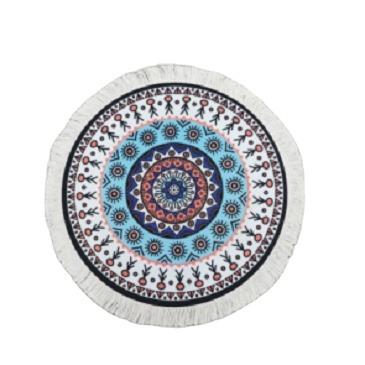 China Sustainable Wholesale Luxury Round Table Place Mat Set With Coaster Gypsy Woven Turkey for sale