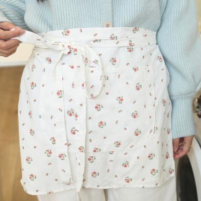 China European 2022New Design Apron Customized Cotton Canvas Jacquard Faced Aprons Floral Coffee for sale