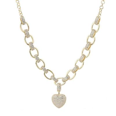 China 18k Gold Stainless Steel Clavicle Chain Necklace CIA Style Love Heart Wind Cute Necklace Women's Jewelry Accessories for sale