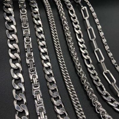 China Wholesale Punk 18K Gold And Silver Chain Necklace Bracelets Stainless Steel Handmade Chain Jewelry for sale