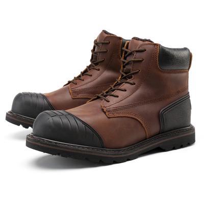 China Leather Extra Toe Woodland Work Boots Steel Wide Construction Safety Shoes Industrial Safety Anti Smash Anti Kick for sale