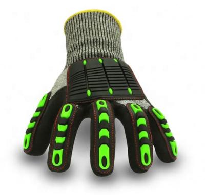 China Abrasion Resistant Anti Impact Mechanic Working Vibration Resistant Padded Gloves for sale