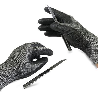 China Universal Knit PU Liner ANSI Cut Level 3 Gloves With Washable Label for sale