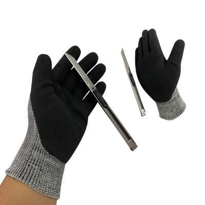 China Keep Warm Nitrile Coated Touch Screen Tips Cut Resistant Winter Work Gloves for sale