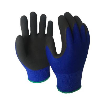 China Keep Warm Half Black Latex Coated Anti Cold Winter Work Gloves for sale