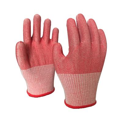 China House and Kitchen Use Red Yarn Knitted Anti-Cut 5 Flex Work Gloves for sale