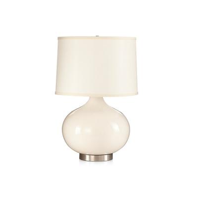 China Factory direct sales modern luxury ceramic lamp body with fabric shade bedside table lamp for sale