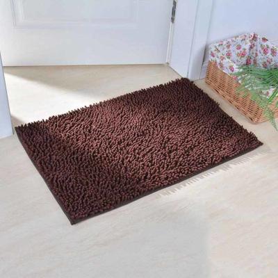 China Non Slip Washable Chenille Bath Mat Rectangular Shape for sale