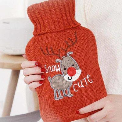 China Portable Custom Logo 1000ml Rubber Hot Water Bottle Foot And Hand Warmer for sale