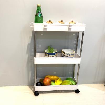 China Lightweight Storage Trolley On Wheels , Detachable Slim Kitchen Carts for sale