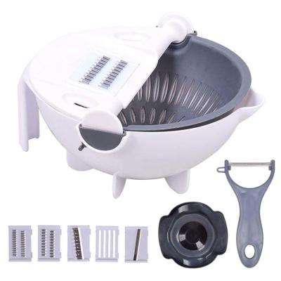 China Multi Blades Plastic Vegetable Manual Slicer With Fruit Peeler White for sale