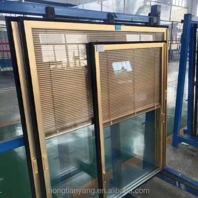 China Waterproof Magnetic Shutter Aluminum Alloy Single Glass Built-in Hollow Shutter Blinds for sale