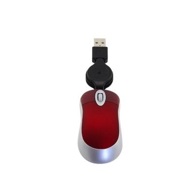 China Gaming Mini Computer Mouse Retractable USB Wire Optical Ergonomic1600 DPI Small Portable Mice For Laptop Computer for sale