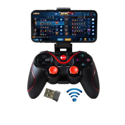 China Mini Portable S6 BLE Wireless Game Controller Handle With Bracket Touch Buttons and Receiver for Smartphone PC for sale