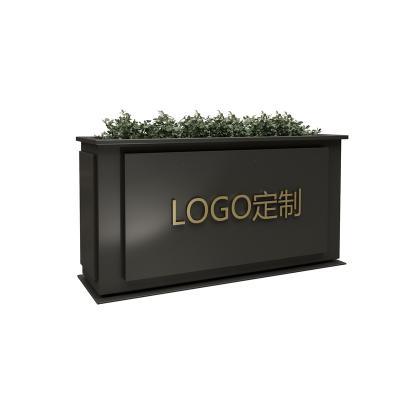 China Minimalist Outdoor Ironwork Combination Flower Box Outside Groove Partition Fence Flower Bed Outdoor Street Planting Box for sale