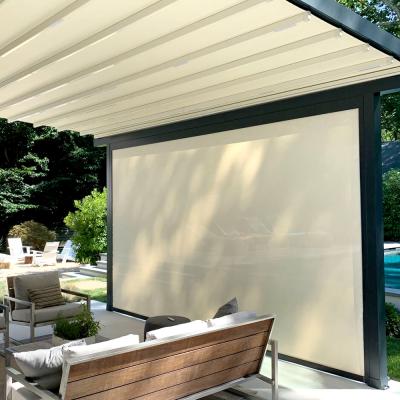 China Franchise Factor Modern Style 6% Outdoor Motorized Zipper Track Zipper Roller Shades en venta