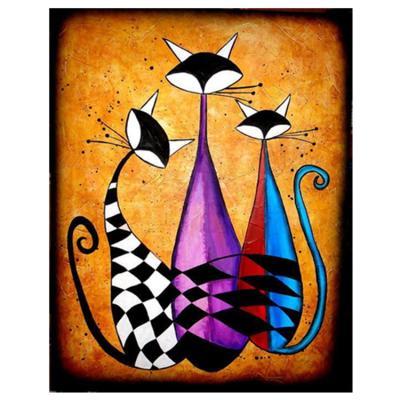 China Waterproof+ECO-Friendly 30*40cm Three Cats Home Decor Abstract 5d Diamond Painting for sale