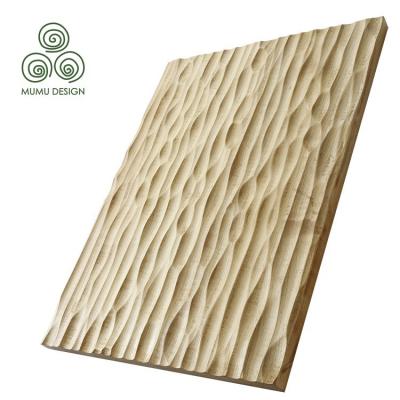 China MUMU Sound Insulation Factory Design Ceil Decor Fluted Wood 3D Ceiling Decorativos Interior Exterior Wood Wall Panels for sale