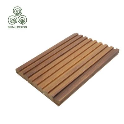 China MUMU Environment Friendly Poplar Material CNC Curving Hardwood Indoor Solid Timber Interior Staircase Wood Cladding for sale