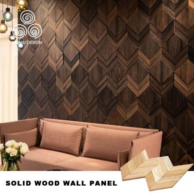 China Dongguan MUMU Design Old Parquet Dongguan MUMU Design Mixed Color Boat Slat Decor Wooden Panel Art Tiles Wooden Mosaic for Wall for sale