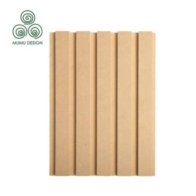 China Easy Installation MUMU Fluted Beautiful Composite Slat Plank Ceiling Decor Wall Acoustic Siding Wood Panel for sale