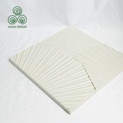 China Easy Installation MUMU Multi Color MDF Cladding 3D Leather Material Interior White Flexible Wainscoting Wall Panel for sale