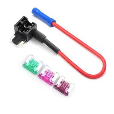 China Super LOW VOLTAGE Micro Fuse Holder Mini Add A Circuit 150mm Fuse 16AWG Easy To Use Tap With Blue Terminal for sale