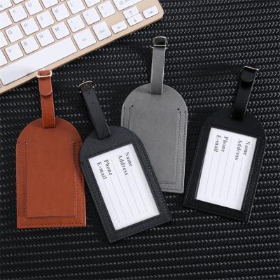 China Luxury Customized Wholesale Customized Logo And Design Personal Secret Protect For Traveling PU Leather Luggage Tag for sale