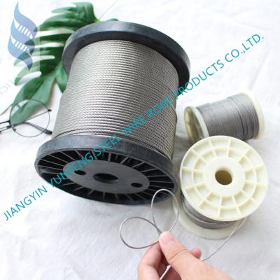 China Thin Rope Wire Rope 316 Stainless With Nylon 11 Coated Steel Wire Rope 7X19-0.6-0.80mm for sale