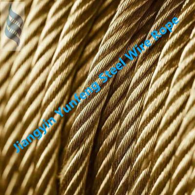 China Construction worksÂ   Copper Coated Wire Rope Steel Wire Brass Clad Rope Cutting Marble 1*7-1.0mm for sale