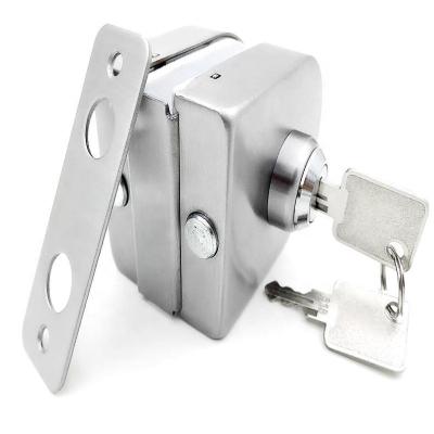 China Wholesale Aluminum Glass latch Lock Handle frameless double sliding glass door lock for sale