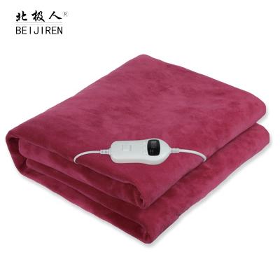 China Flame Retardant Machine Washable Quick Washable Flannel Fabric Electric Heated Throw Blanket For Winter for sale